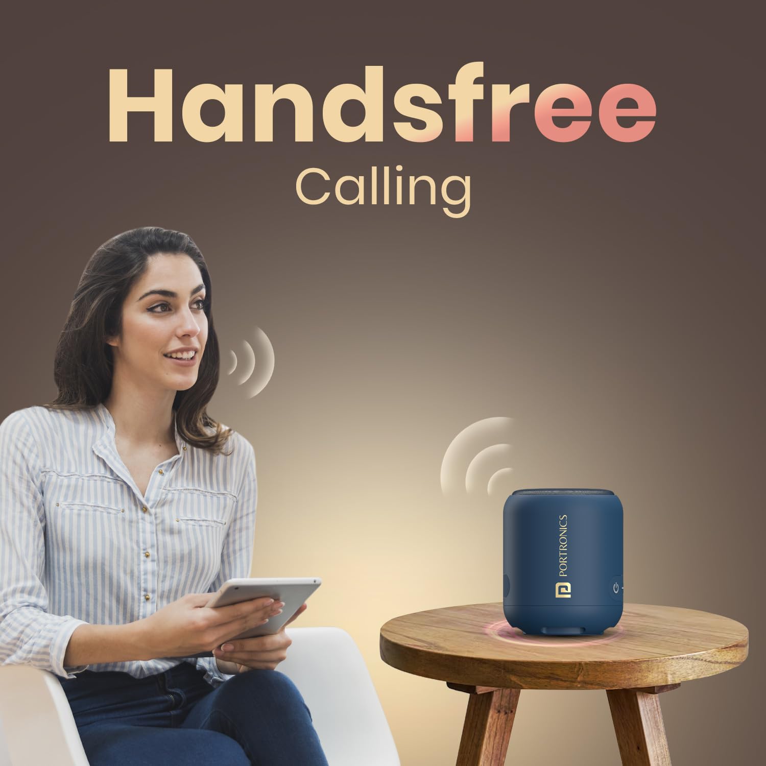 Portronics SoundDrum 1 12W TWS Portable Bluetooth Speaker with Powerful Bass, Bluetooth 5.3V, 360° Surround Sound, USB Drive in, Type C Fast Charging(Blue) - Image 7