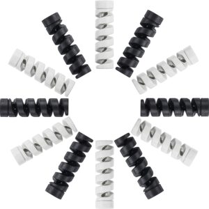 BKN® Spiral Charger Cable Protector Data Cable Saver Charging Cords Protective for All Universal Earphone & Cable Cover (Black Grey 12pcs)